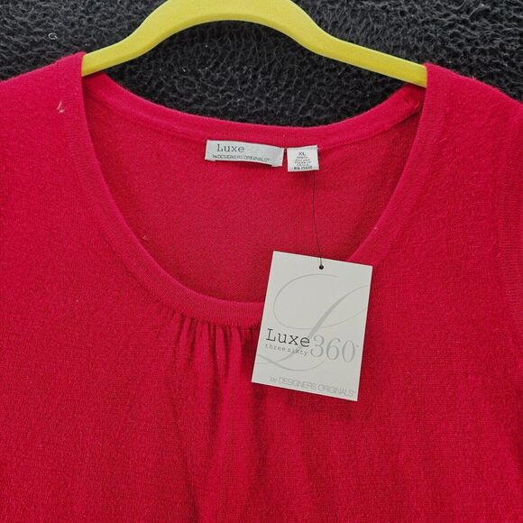 NWT Luxe 360 Womens Tank Top Red Size XL 100% Acrylic Pullover Sleeveless - Picture 7 of 12